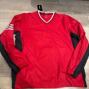 ADIDAS CLIMAPROOF MENS RED PULLOVER GOLF JACKET WINDBREAKER NEW MEDIUM